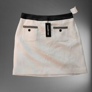 *NWT Karl Lagerfeld Paris Tweed Skirt Size 8 White And Black‎ Classic
